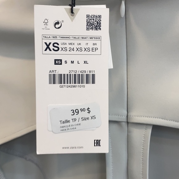 Zara silver grey body suit size Xs BRAND NEW - Picture 3 of 3